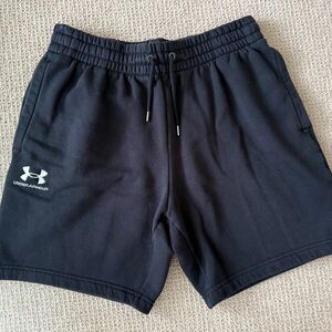 Under Armour Men's Black Athletic Drawstring Shorts with Logo